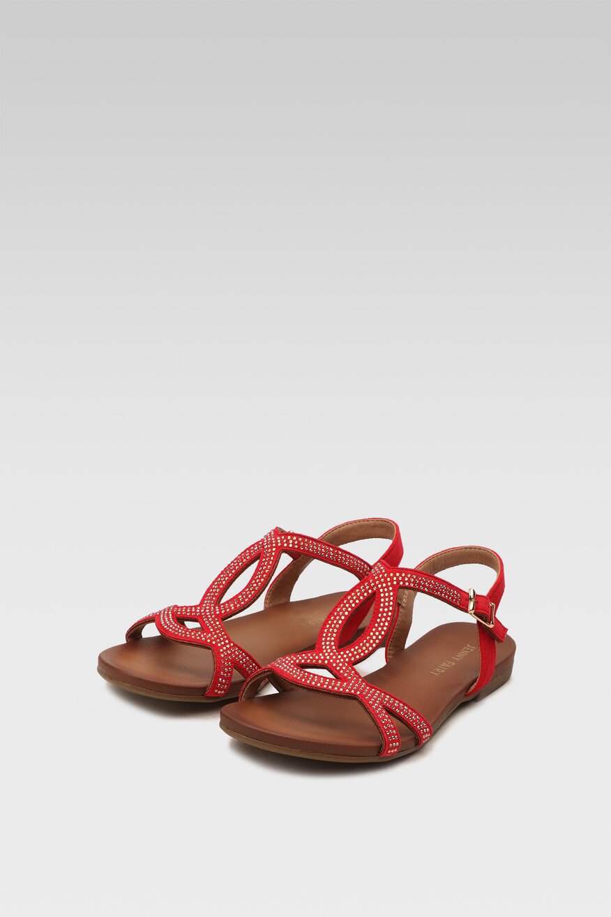 
                Jenny Fairy - Sandały z aplikacją czerwone - 5904248679156