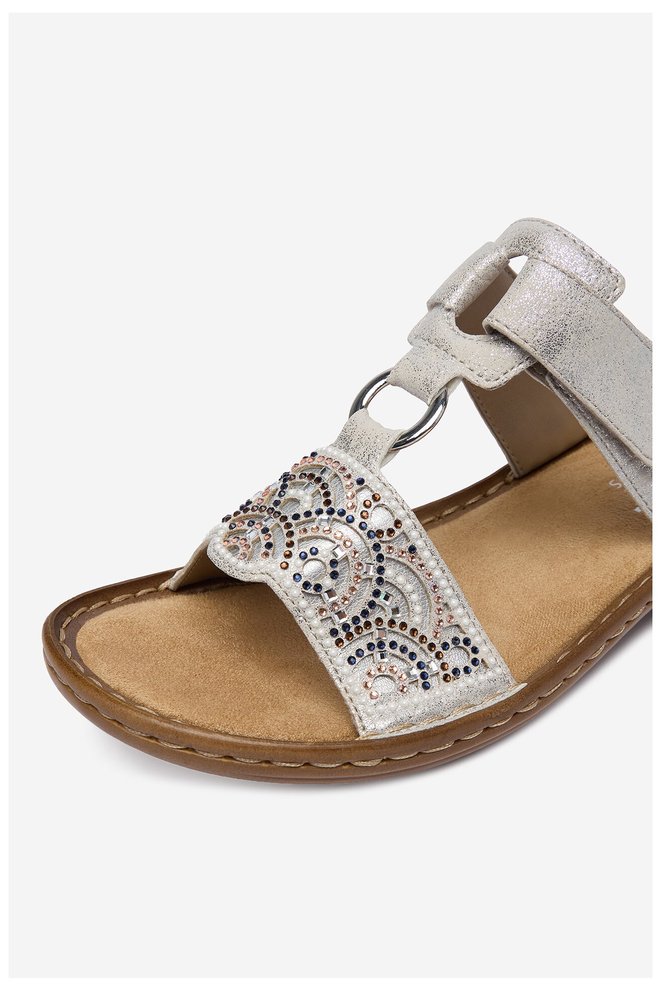 Klapki Rieker CEO-608K2-40 Srebrny