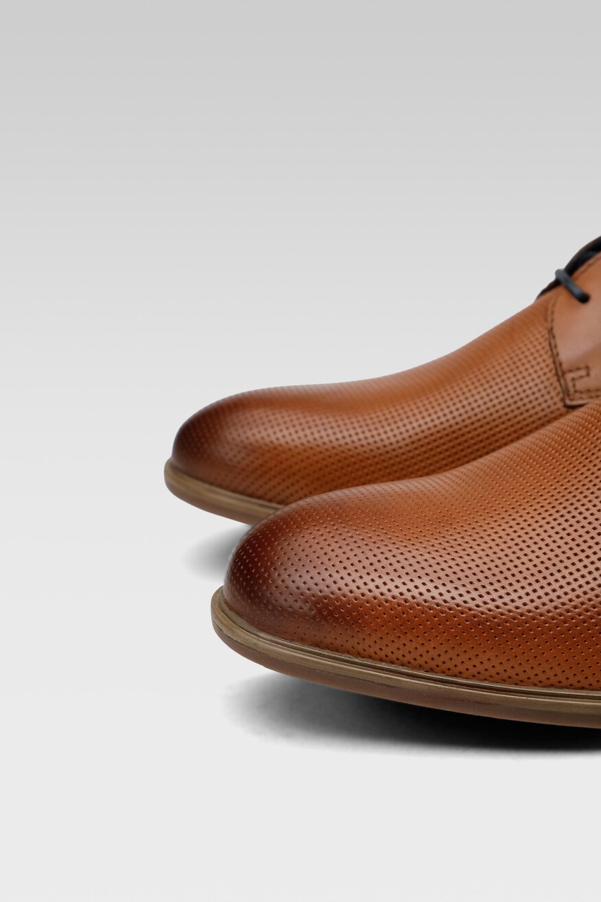 
                Cesare Cave - Skórzane półbuty brązowe - 5904862611112