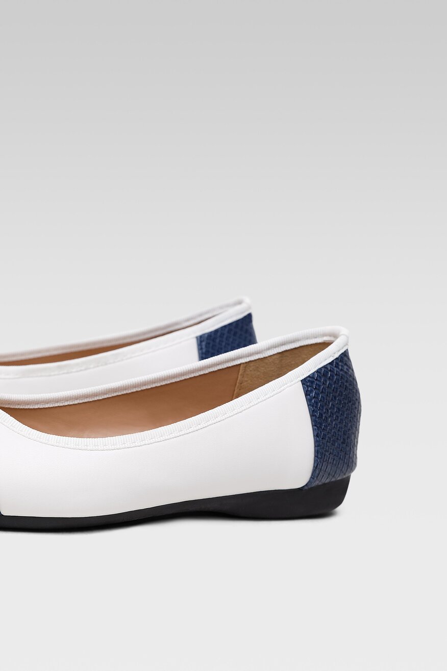 
                Bassano - Baleriny z aplikacją białe - 5904248530181