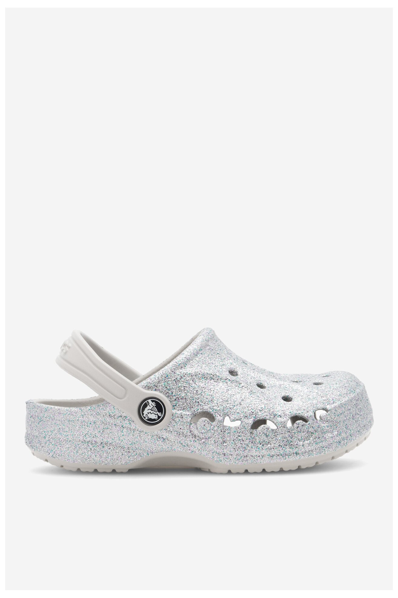 Klapki basenowe Crocs BAYA GLITTER CLOG K 207015-040 Srebrny