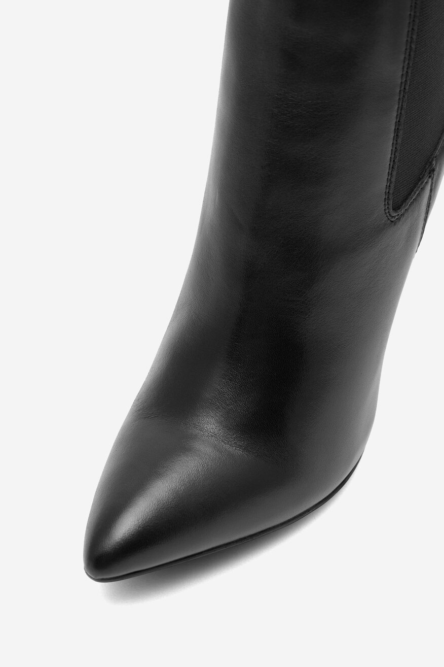 Badura - Botki skórzane na szpilce - 5905588045304