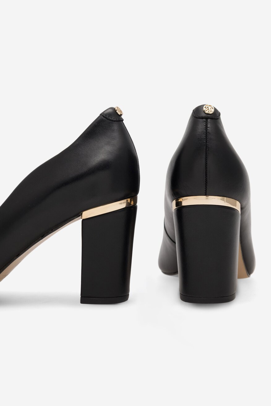 Lasocki - Czółenka skórzane na słupku - 5905588497929