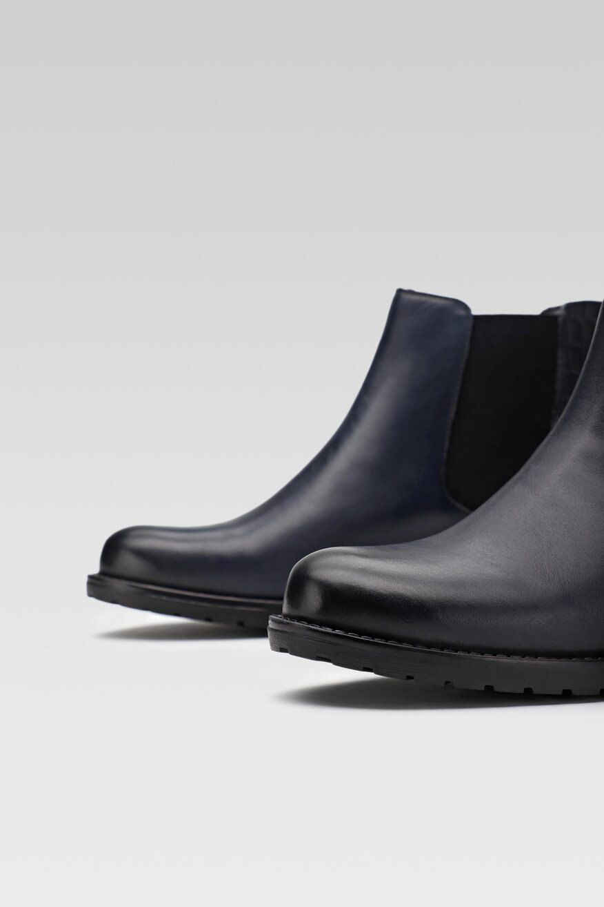 
                Lasocki - Skórzane botki granatowe - 5903698875682