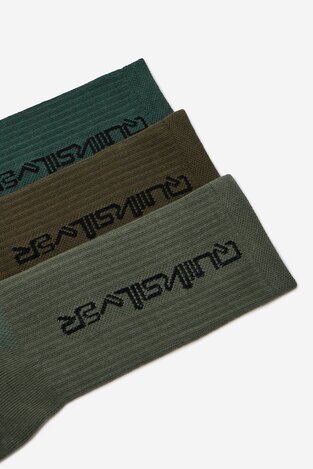 Шкарпетка QUIKSILVER AS_QUIKSILVER_100W_SS25 (3-PACK) ОЛИВКОВИЙ