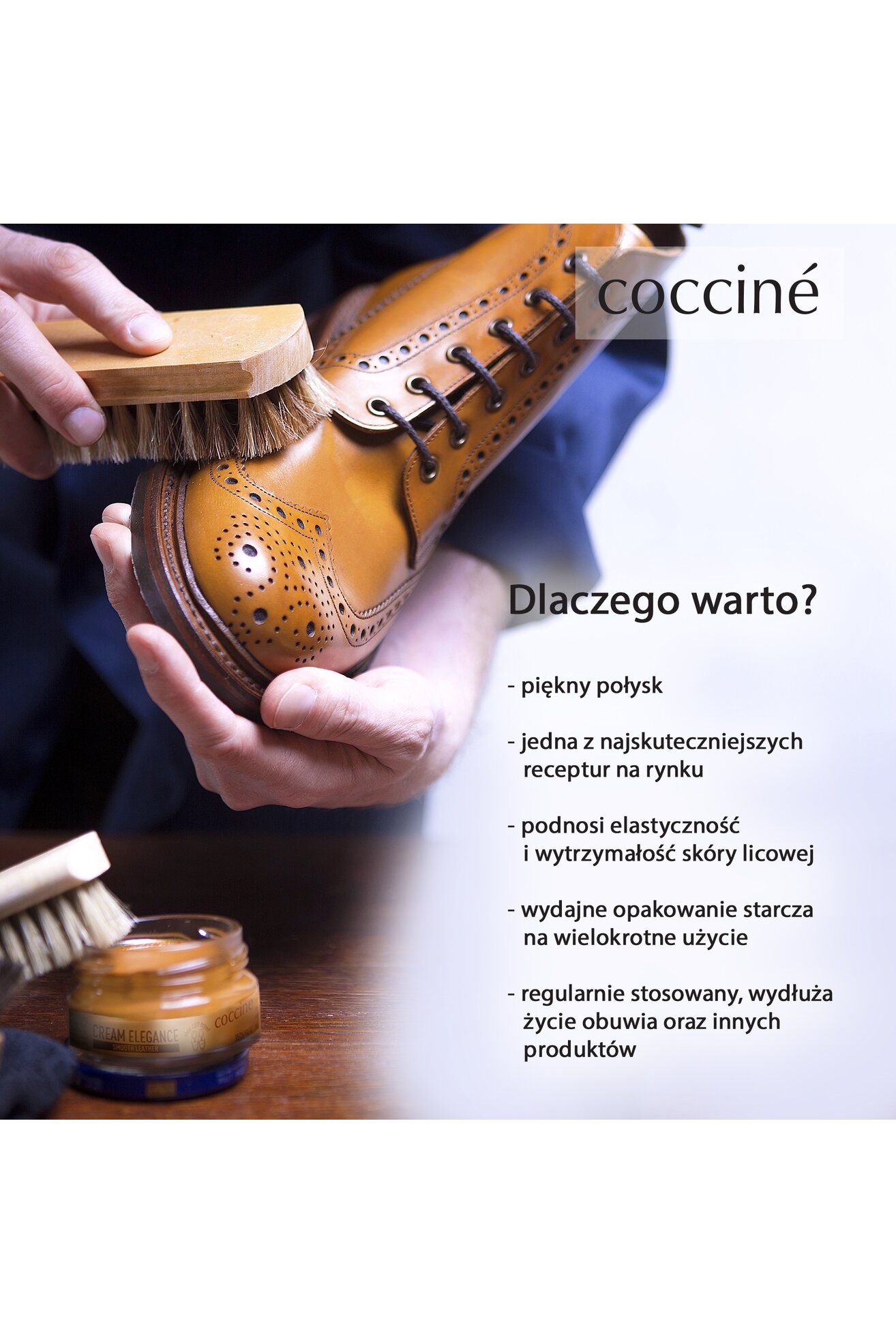 Kosmetyki do obuwia Coccine COCCINE CREAM ELEGANCE 50ML BEZBARWNY AZ -