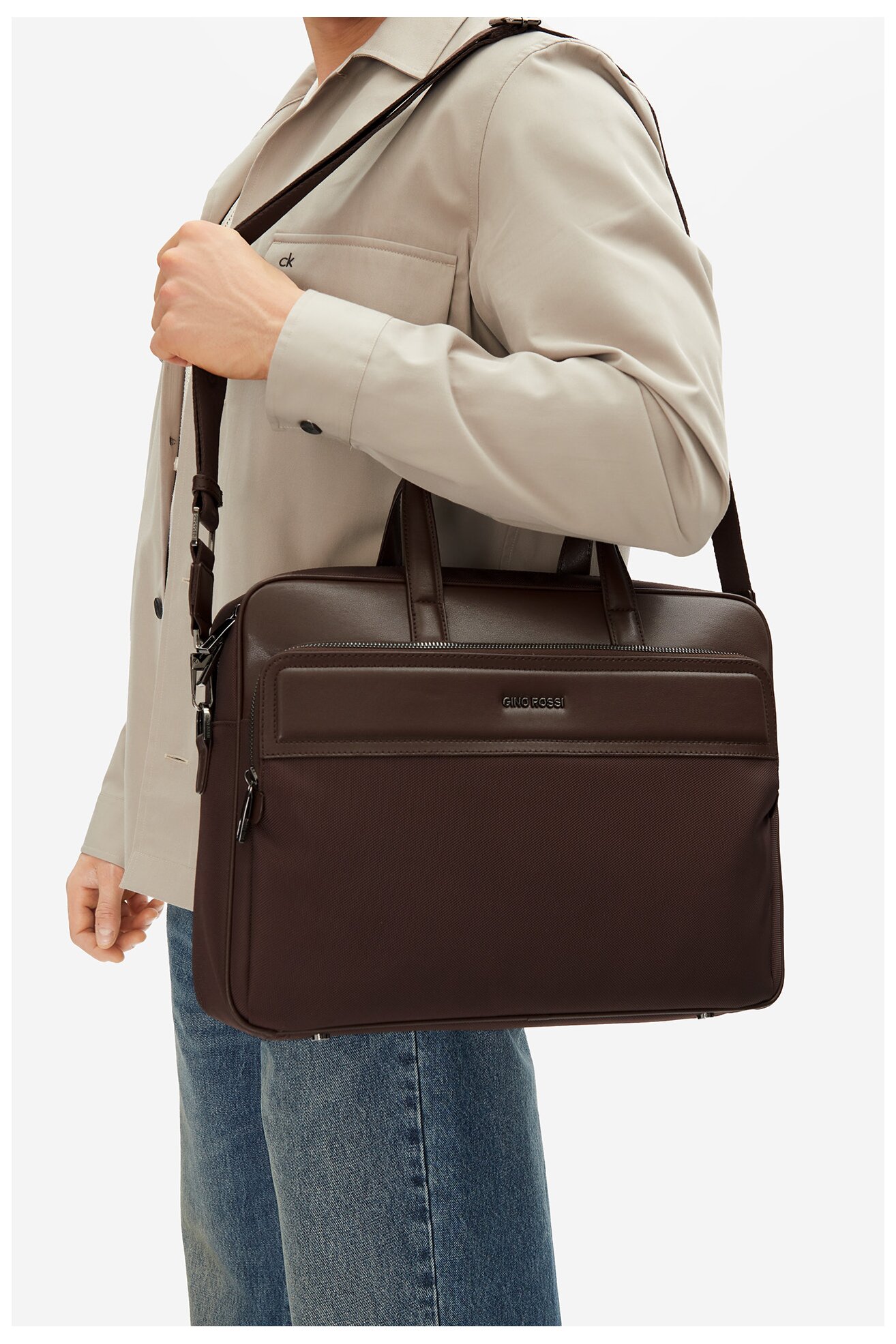 Férfi táska Gino Rossi 05A11192-1 BARNA