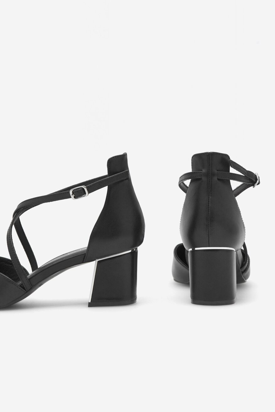 Lasocki - Czółenka skórzane na słupku - 5905588777113