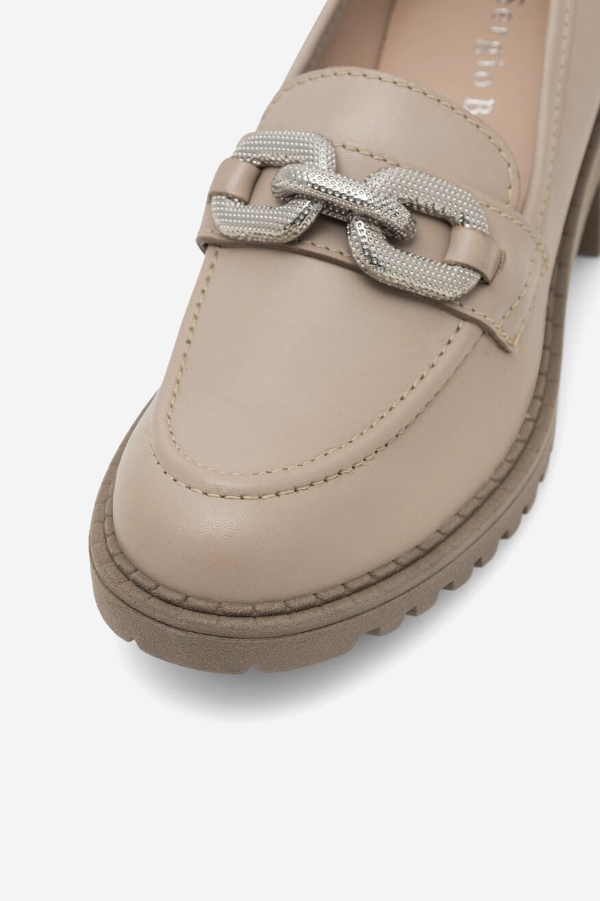 Sergio Bardi - Loafersy skórzane na obcasie - 5905588346241