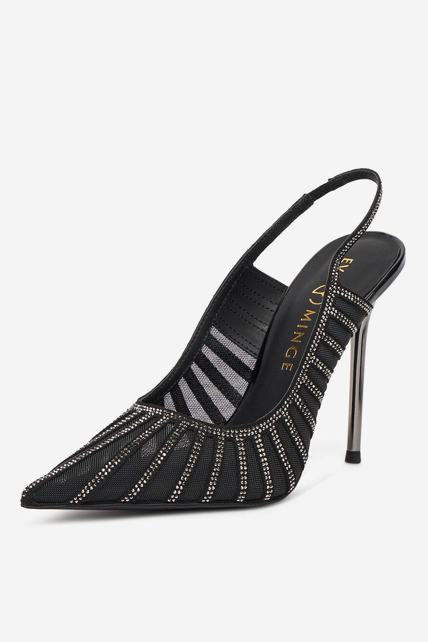 Pantofi cu toc EVA MINGE NEGRU - 5906751342923