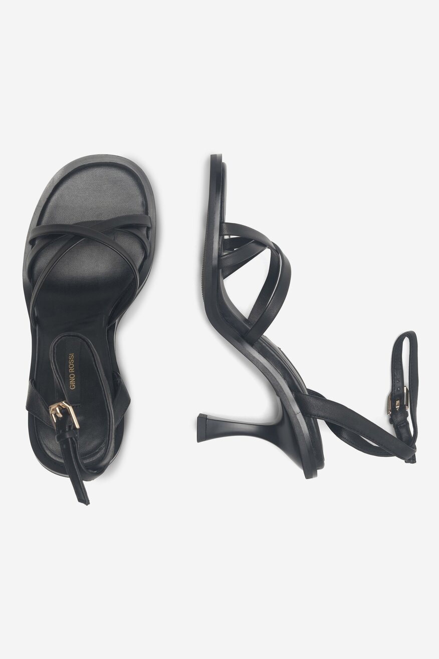 Gino Rossi - Skórzane sandały czarne - 5904862636498