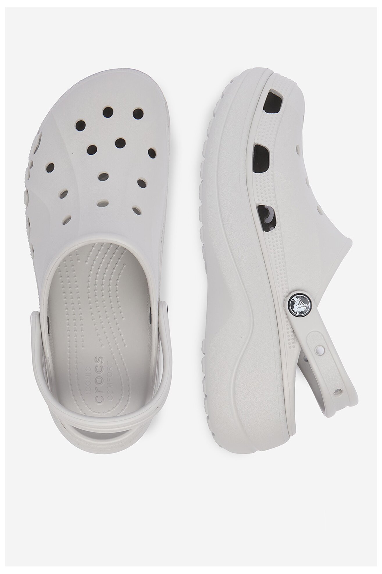 Klapki basenowe Crocs C-BAYA PLATFORM CLOG 208186-101 Szary