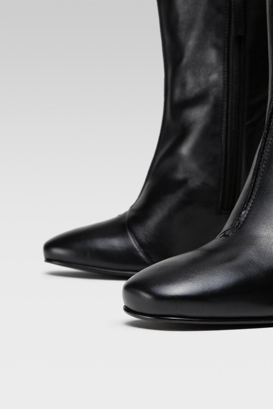 Gino Rossi - Skórzane kozaki czarne - 5904862203232