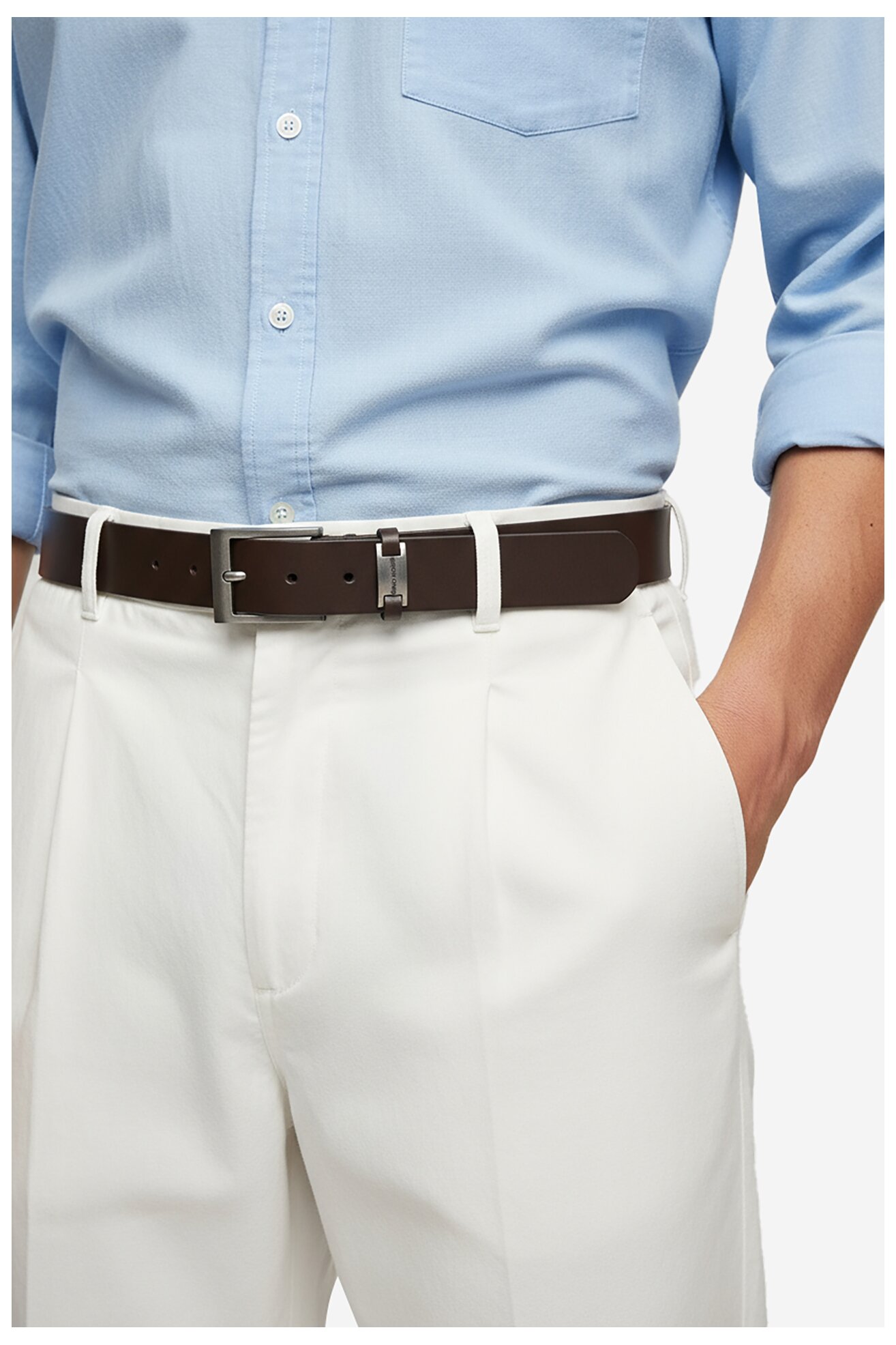 Férfi öv Gino Rossi C-LUCK-ZZ24099 SÖTÉTBARNA