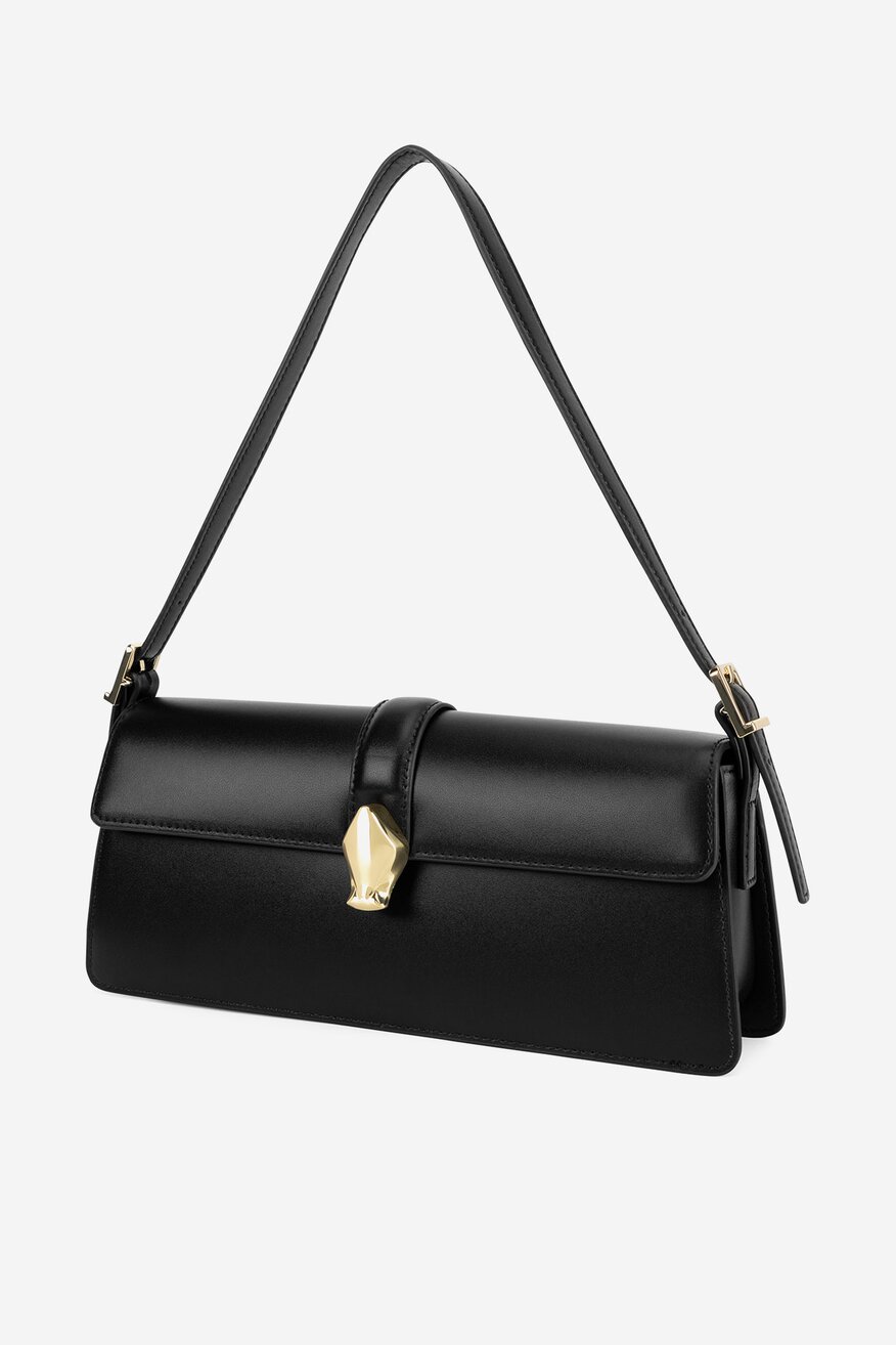 Gino Rossi - Mała skórzana torebka bagietka - 5903419772962