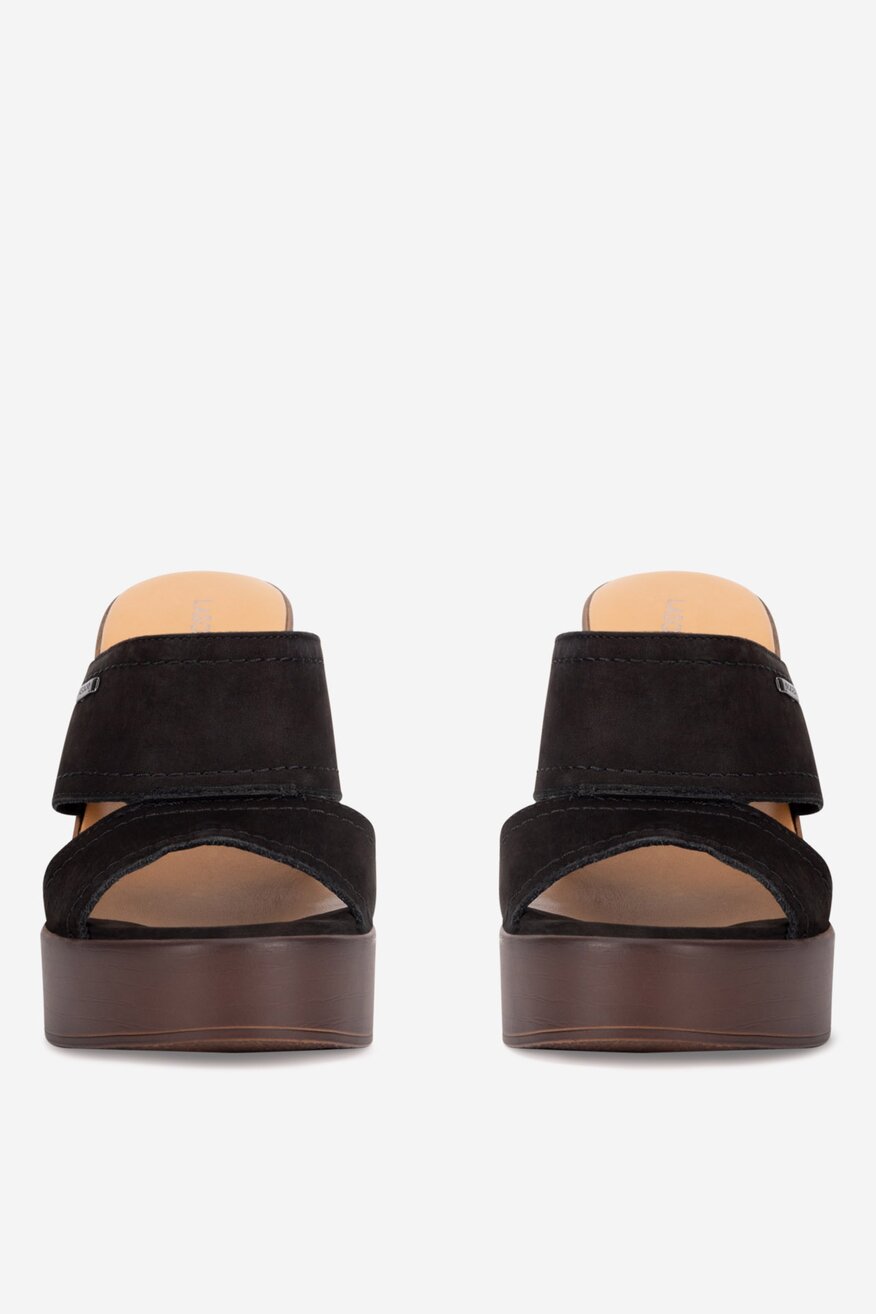 Lasocki - Klapki skórzane na obcasie - 5905588708117