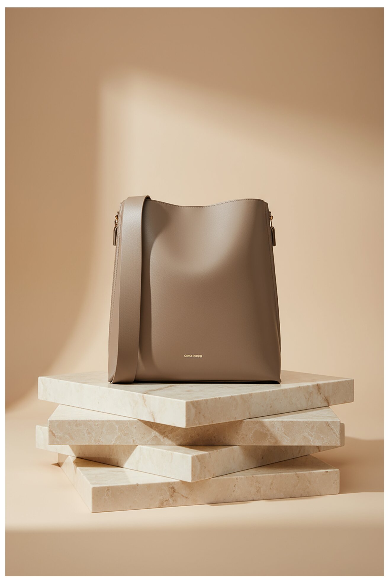 Geantă de mână Gino Rossi WEN-3 BEJ ÎNCHIS