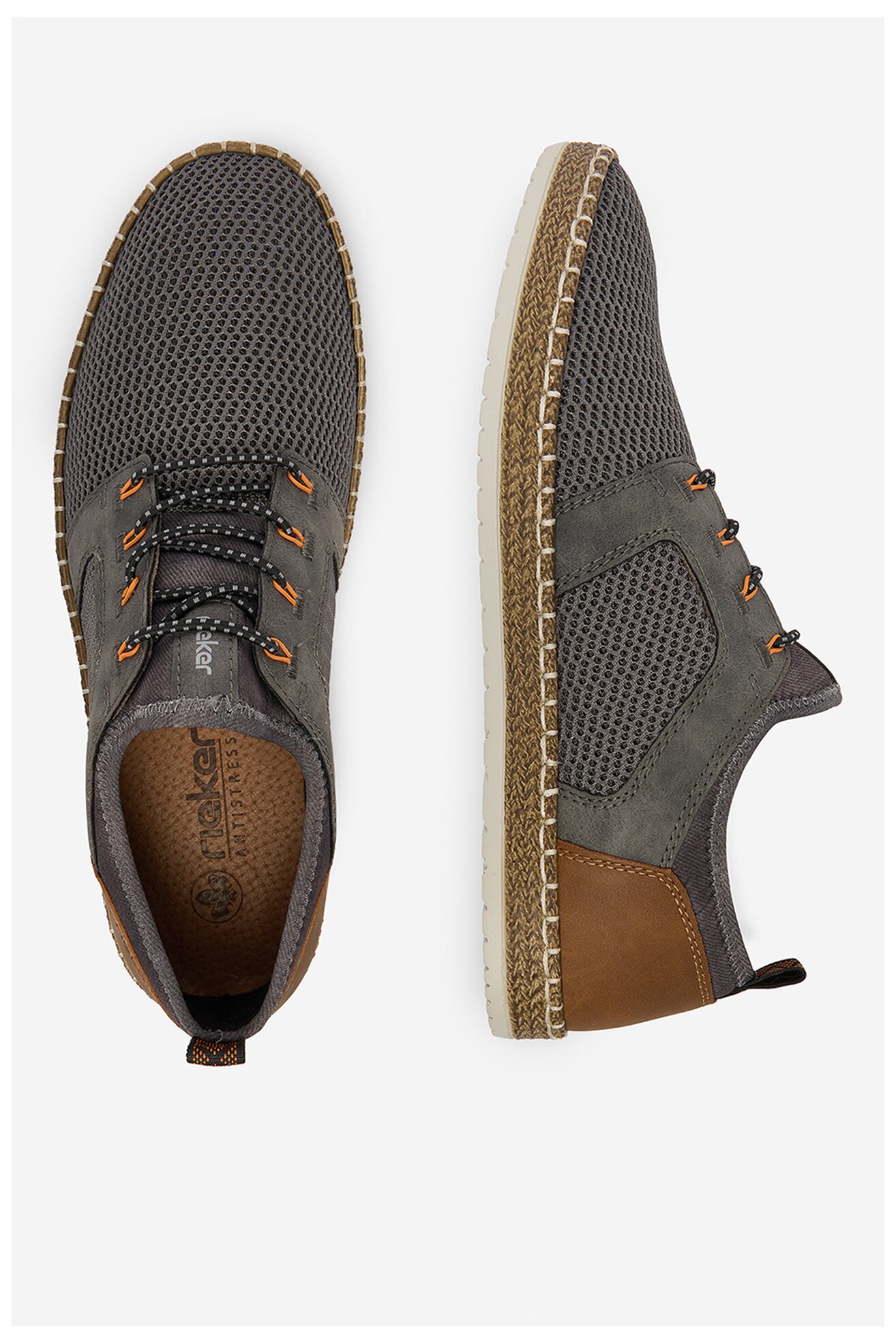 Półbuty Rieker CEO-B5252-45 Szary