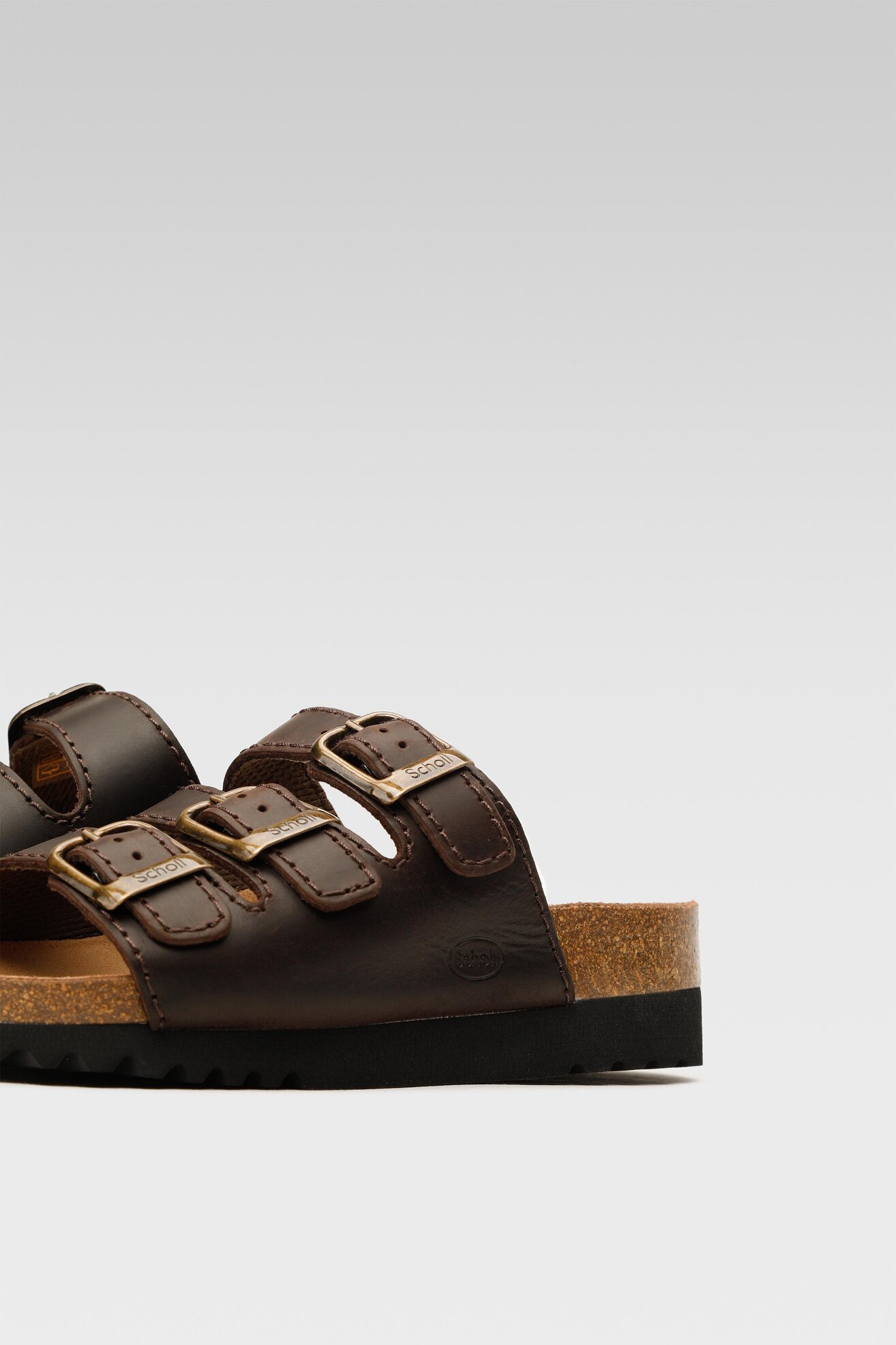 Klapki Scholl MF26835 RIO WEDGE AD MED 1019 Brązowy ciemny
