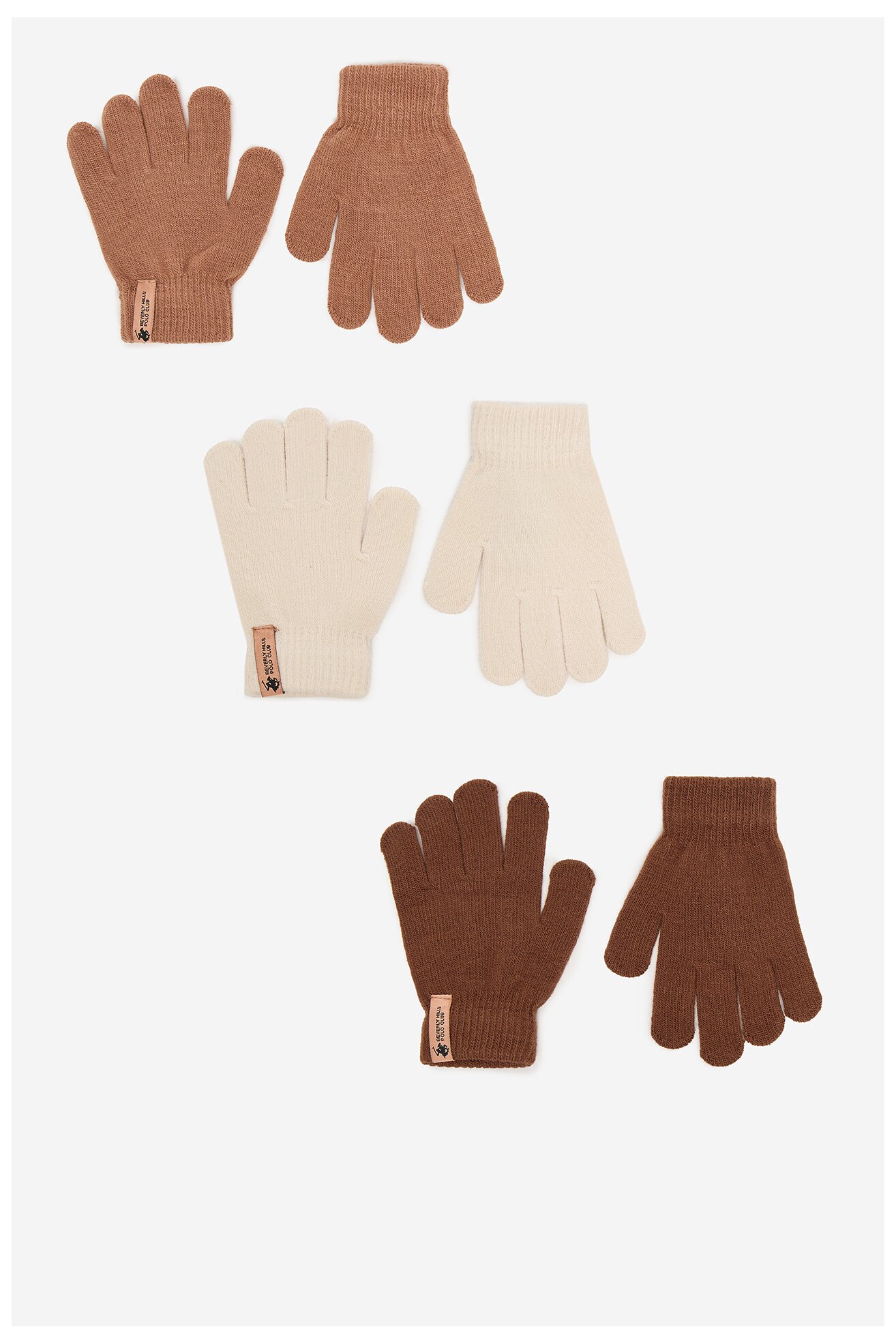 Рукавички Дитячі Beverly Hills Polo Club CEO-ACCCS-BHPC-03(3-PACK) КОРИЧНЕВИЙ