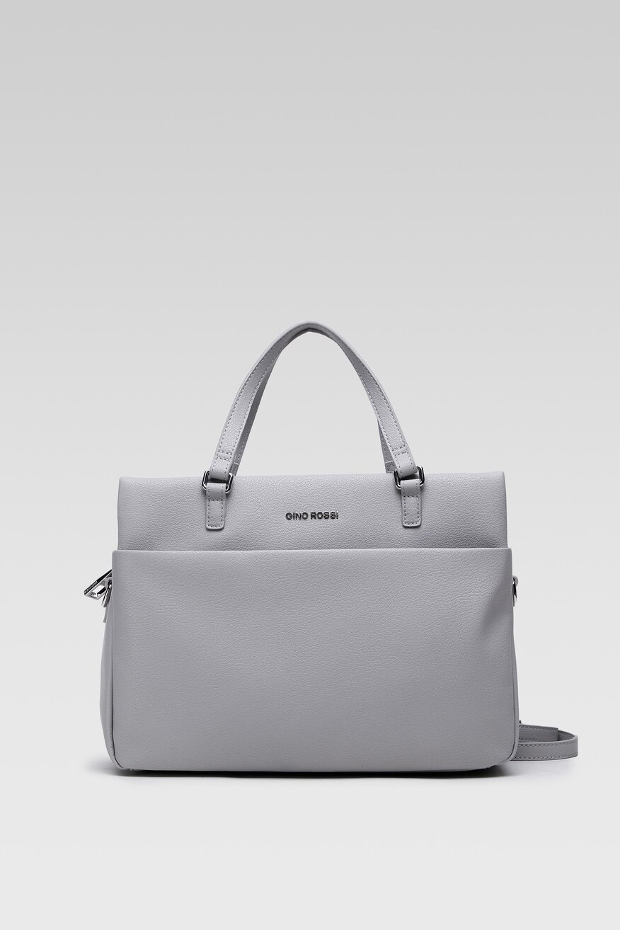 
                Gino Rossi - Torebka przez ramię skórzana szara - 5904248186241