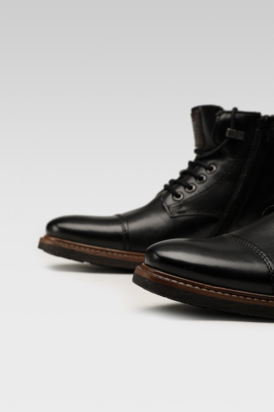 
                Bugatti - Skórzane trzewiki czarne - 5903698748481