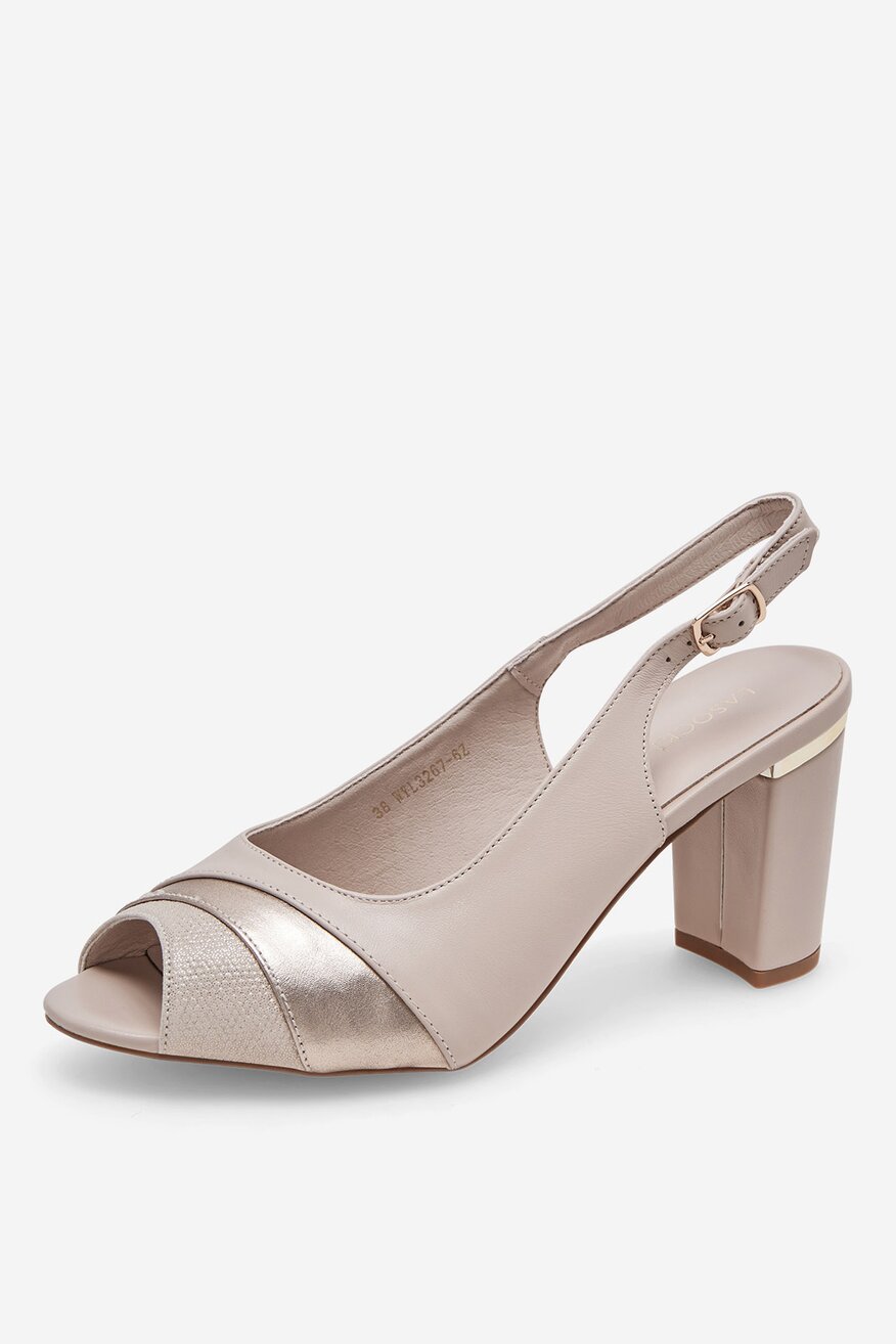 
                Lasocki - Sandały skórzane na słupku - 5905588495215