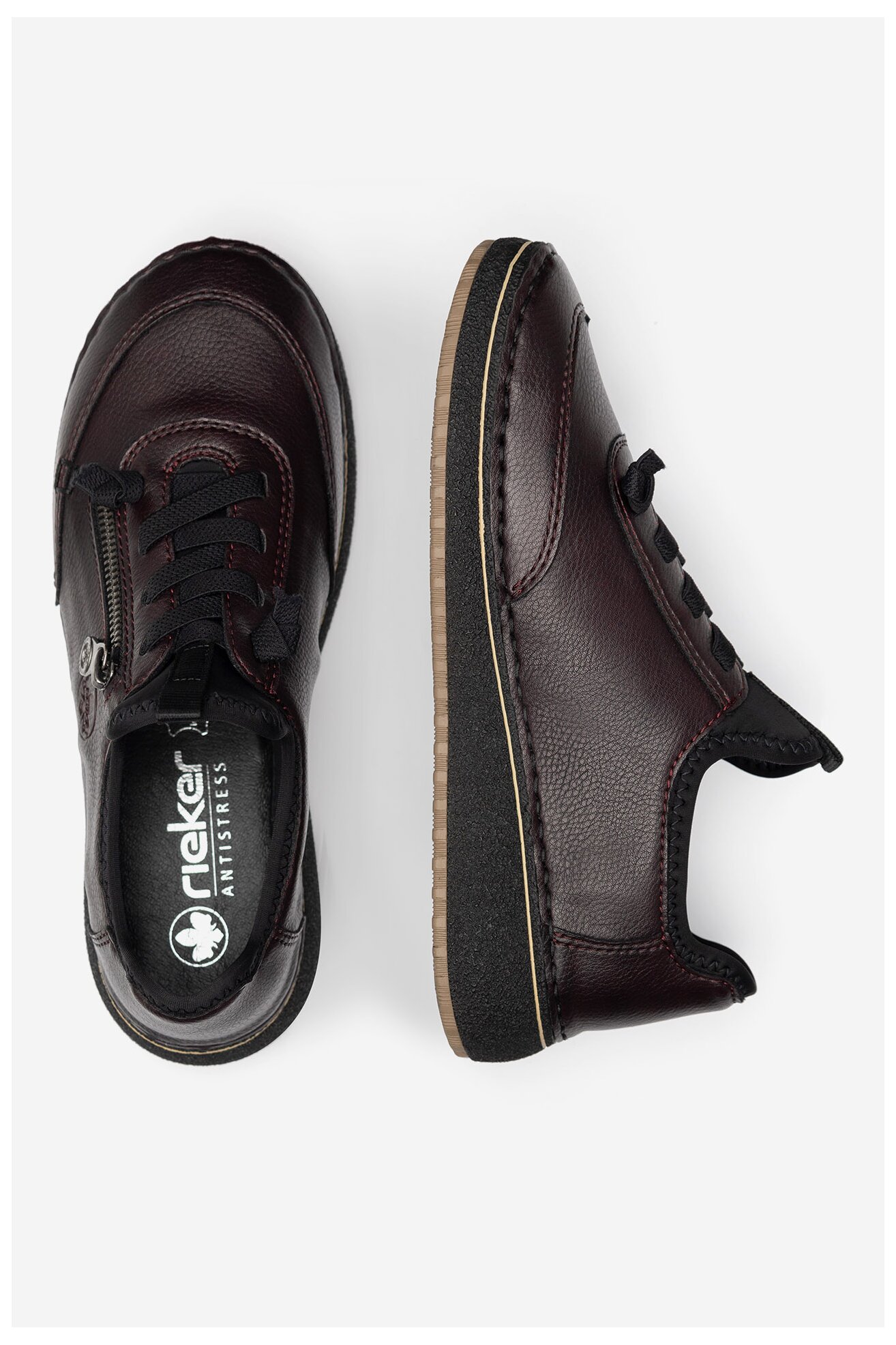 Polobotka Rieker 50968-35 BORDÓ TMAVÁ