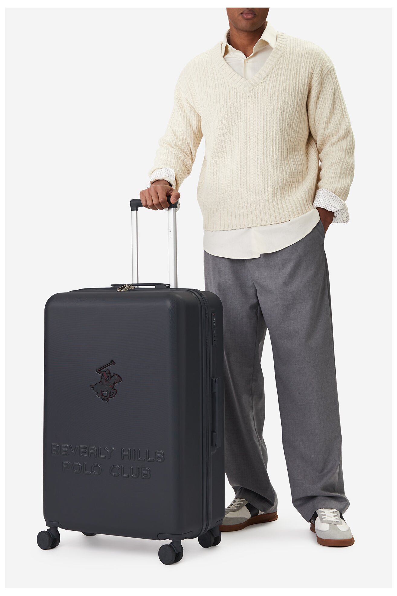 Walizka Beverly Hills Polo Club CEO-BHPC-L-002-08-NAVY Granatowy