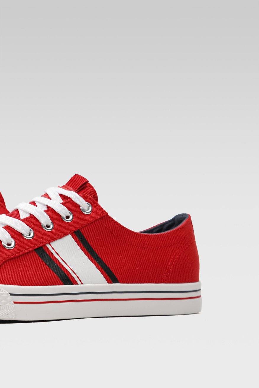 
                Lanetti - Trampki czerwone sznurowane - 5904248604943