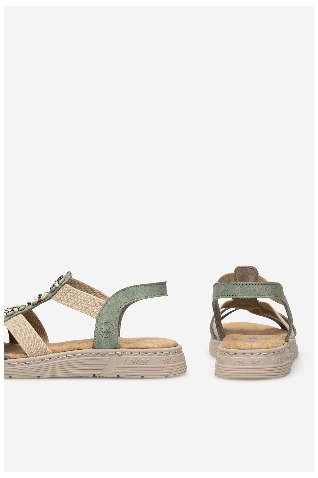 Sandały Rieker V9120-52 Zielony