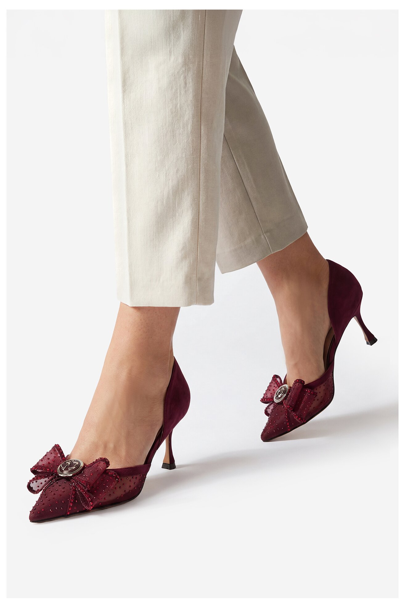 Czółenka EVA MINGE EO-AVA-78096-202 Bordowy