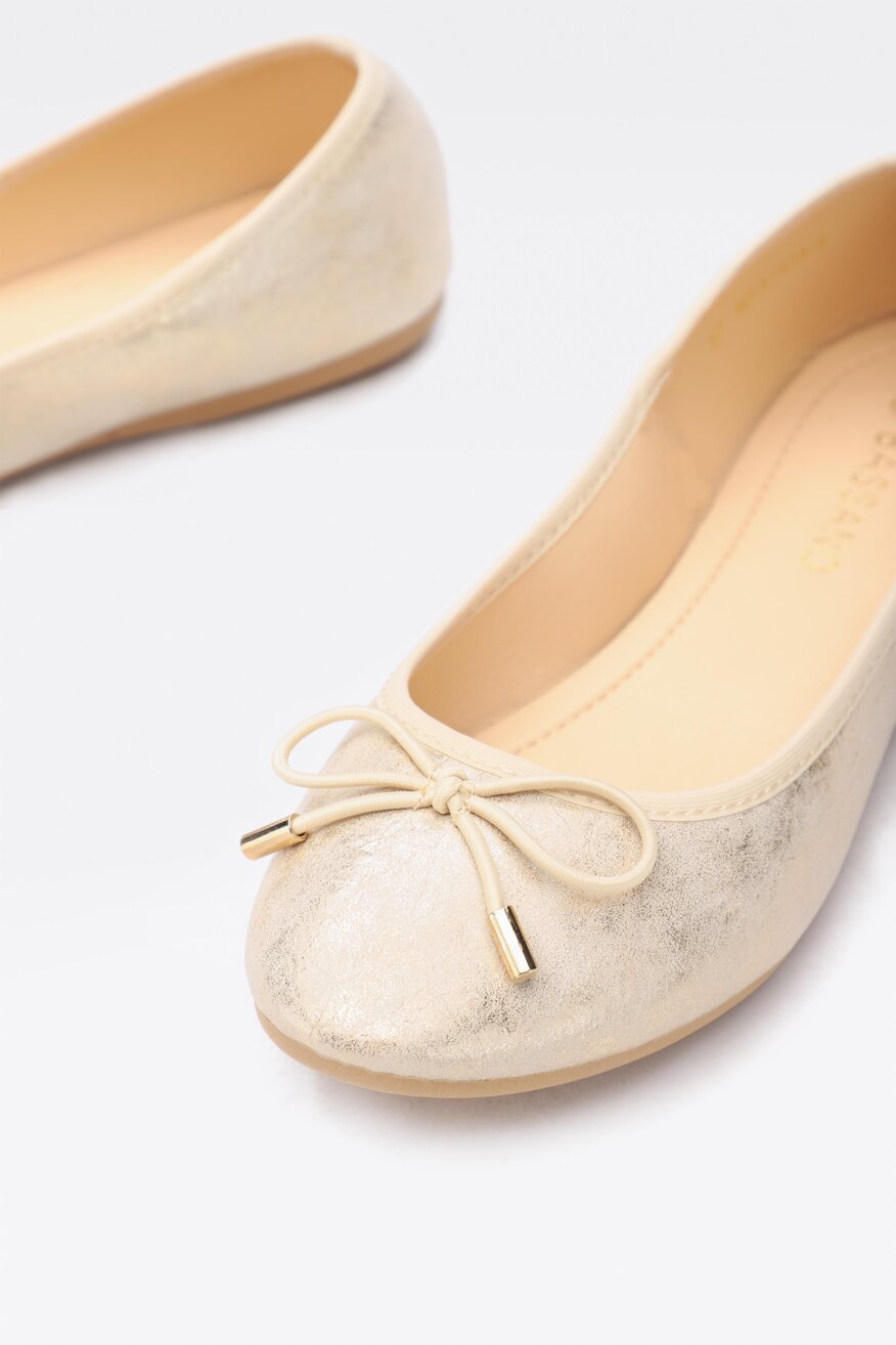 Bassano - Baleriny z aplikacją złote - 5903698306612