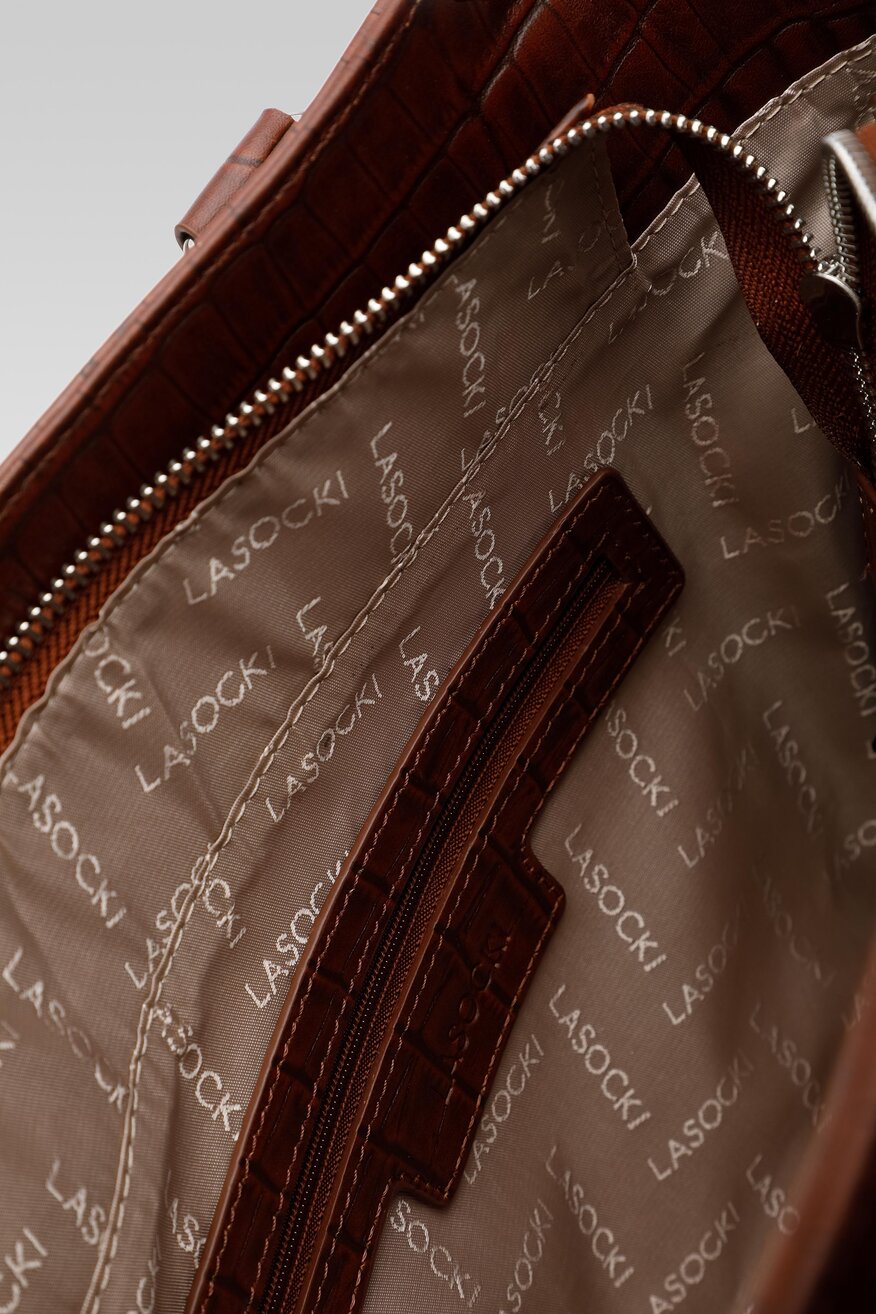 
                Lasocki - Torebka skórzana ze zwierzęcym motywem - 5904862072838