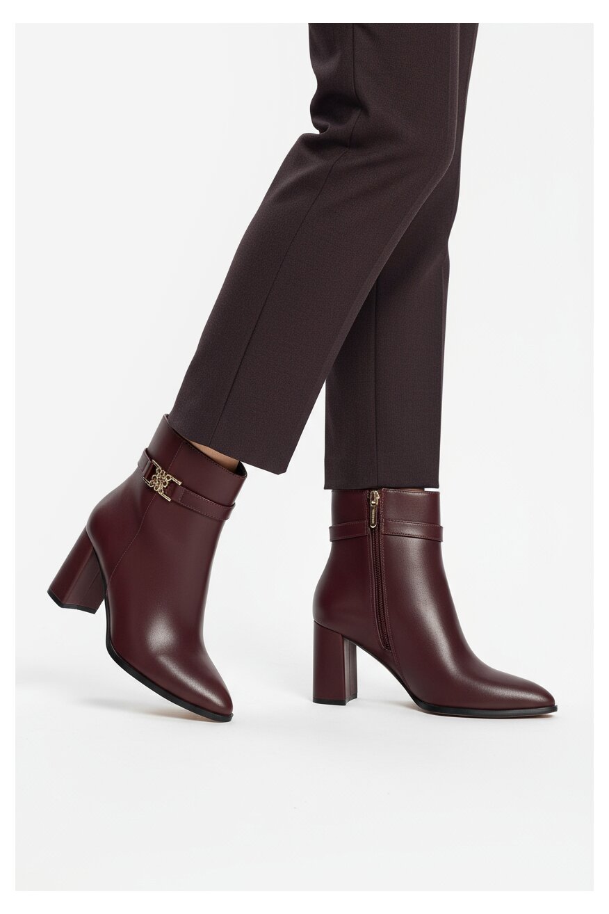 Botki NINE WEST CEO-NASIRA-01 Bordowy - 5906751330524