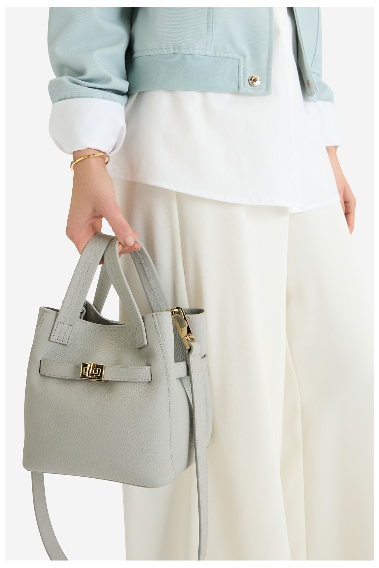 Сумка З Ремінцем Gino Rossi EO-LDA88 СВІТЛО-СІРИЙ