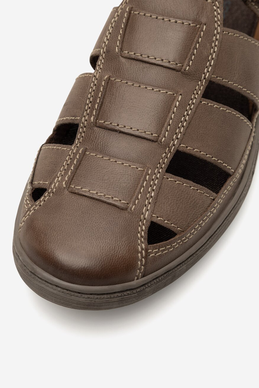 
                Lasocki - Sandały skórzane na rzepy - 5905588570837