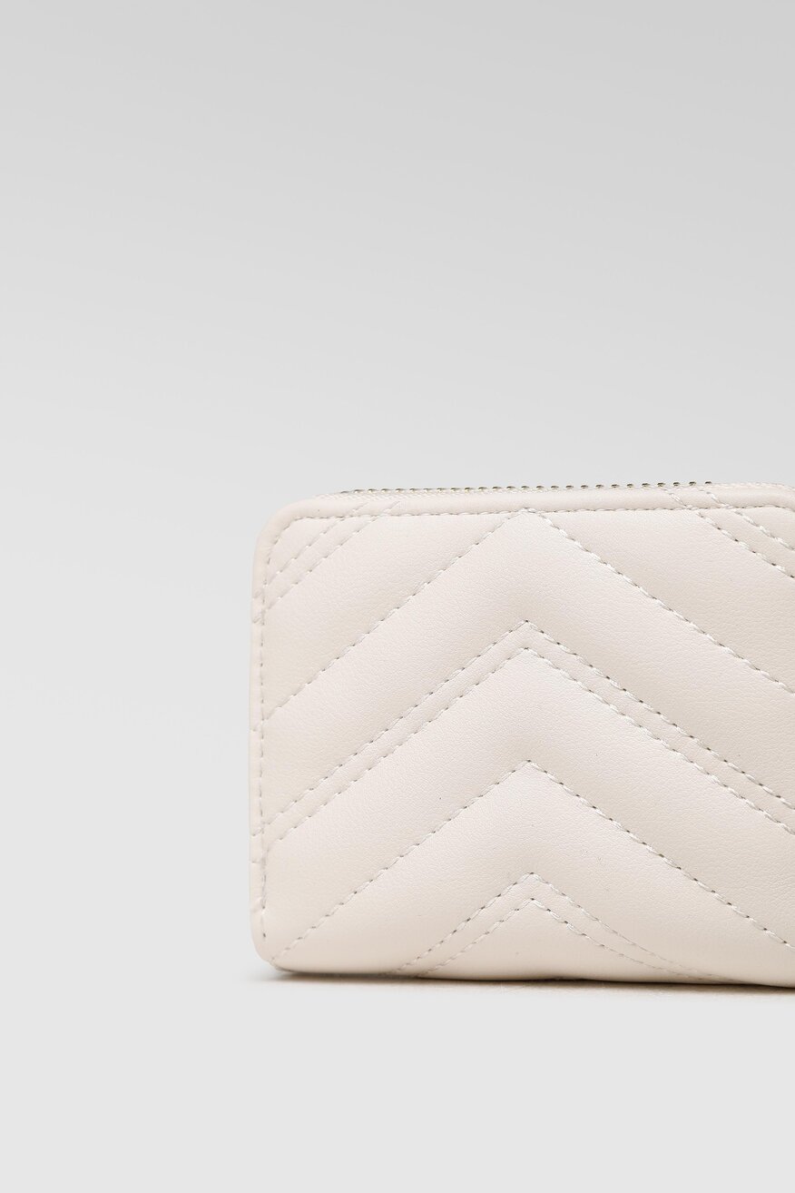 
                Quazi - Mały portfel damski pikowany biały - 5904248196950