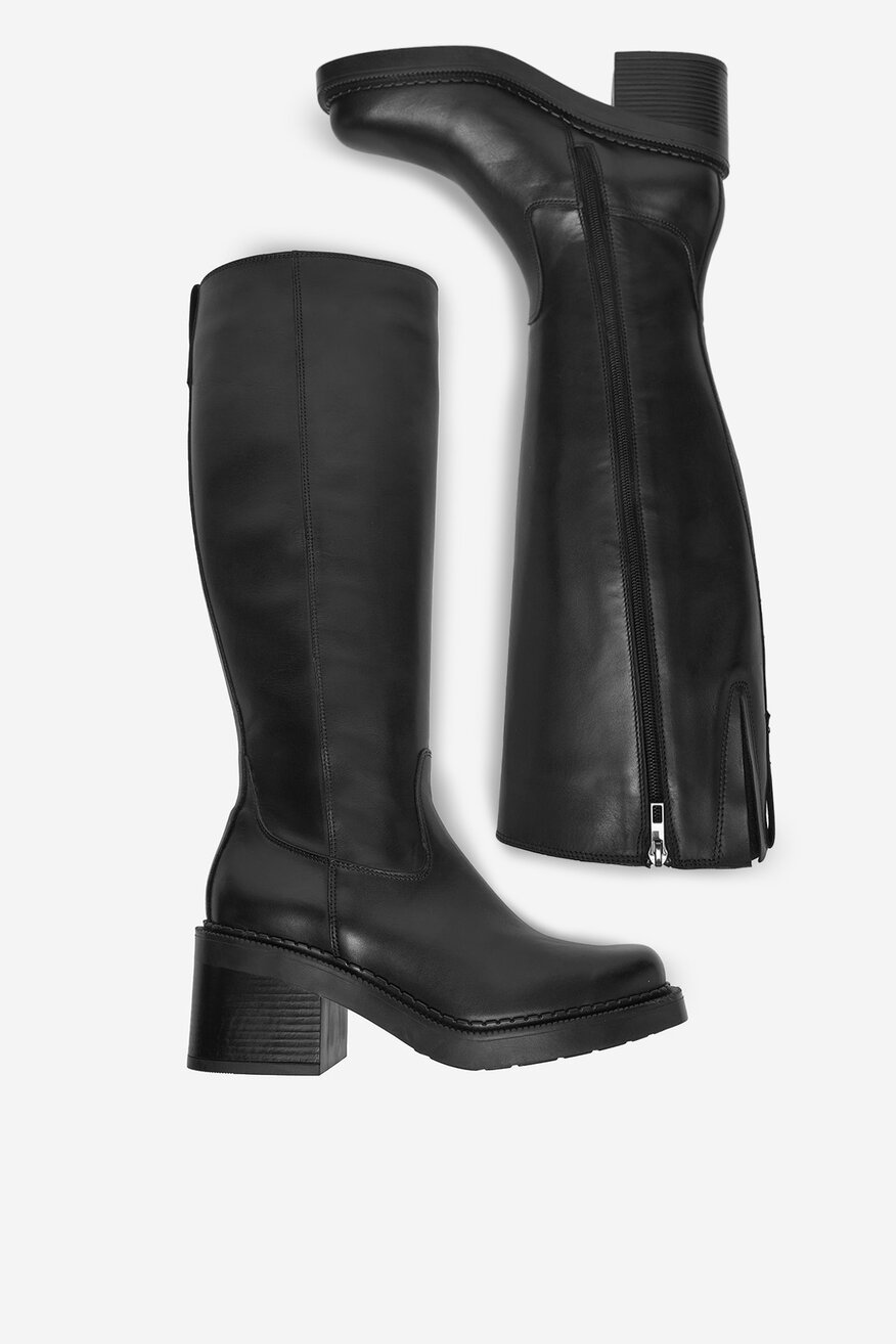 Gino Rossi - Kozaki skórzane na słupku - 5906751476604