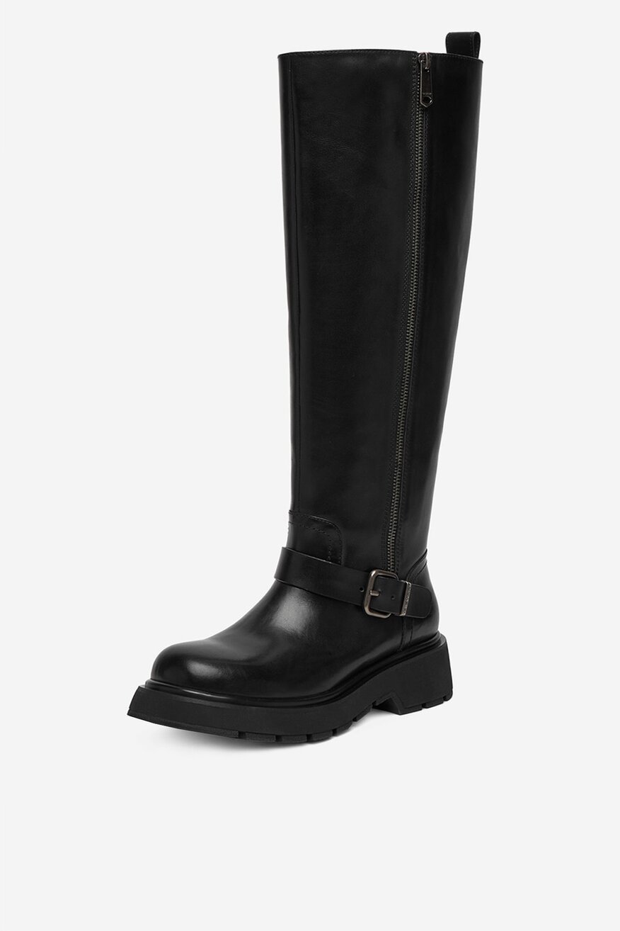 G-STAR RAW - Skórzane kozaki z suwakiem - 5906751407714