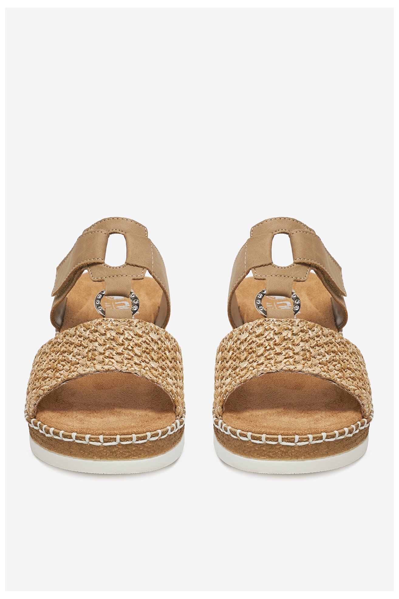 Klapki Rieker V1243-60 Beżowy