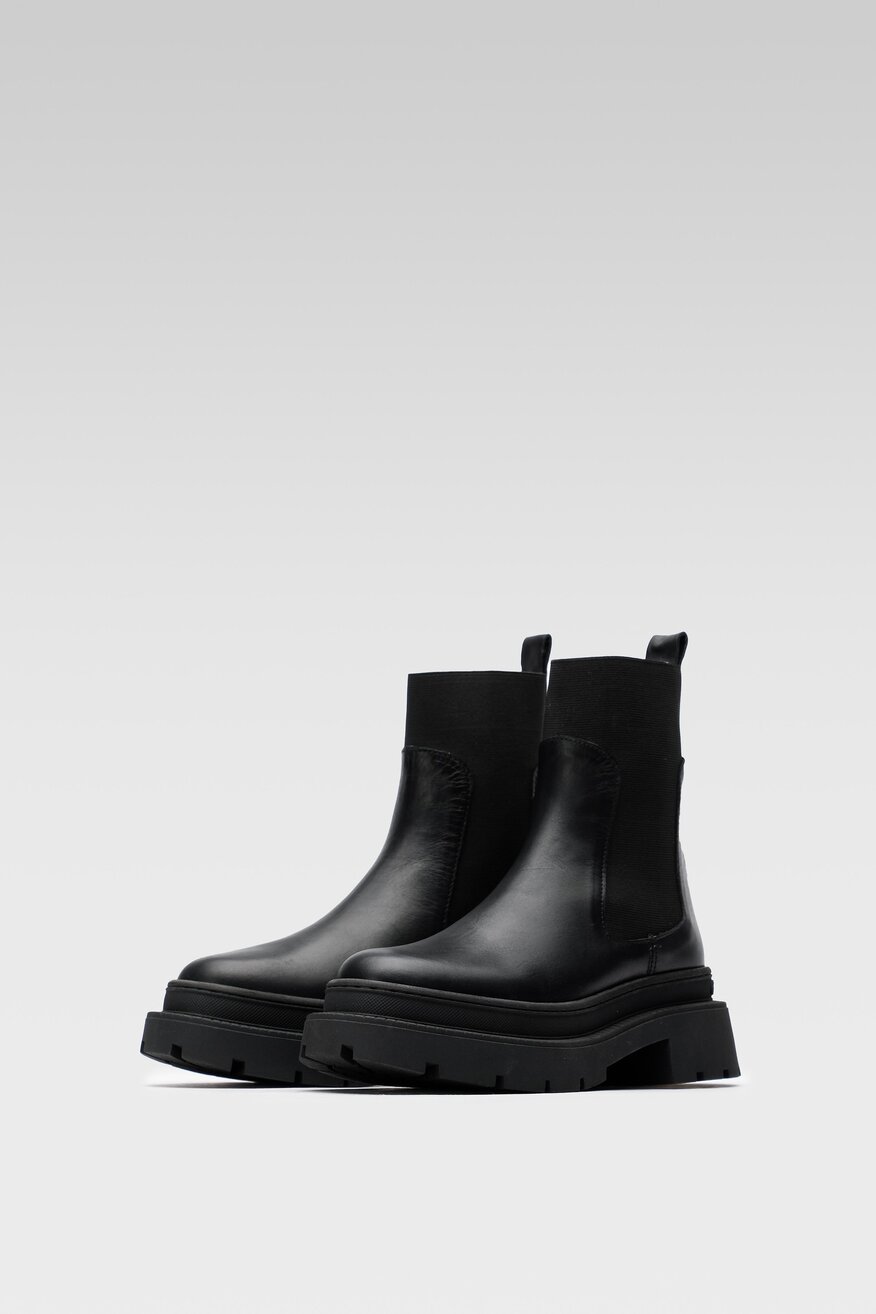 
                Gino Rossi - Skórzane botki czarne - 5904862110011