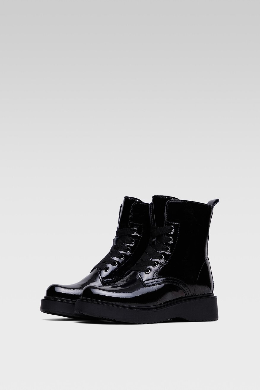 
                Lasocki - Skórzane trzewiki czarne - 5903698912431