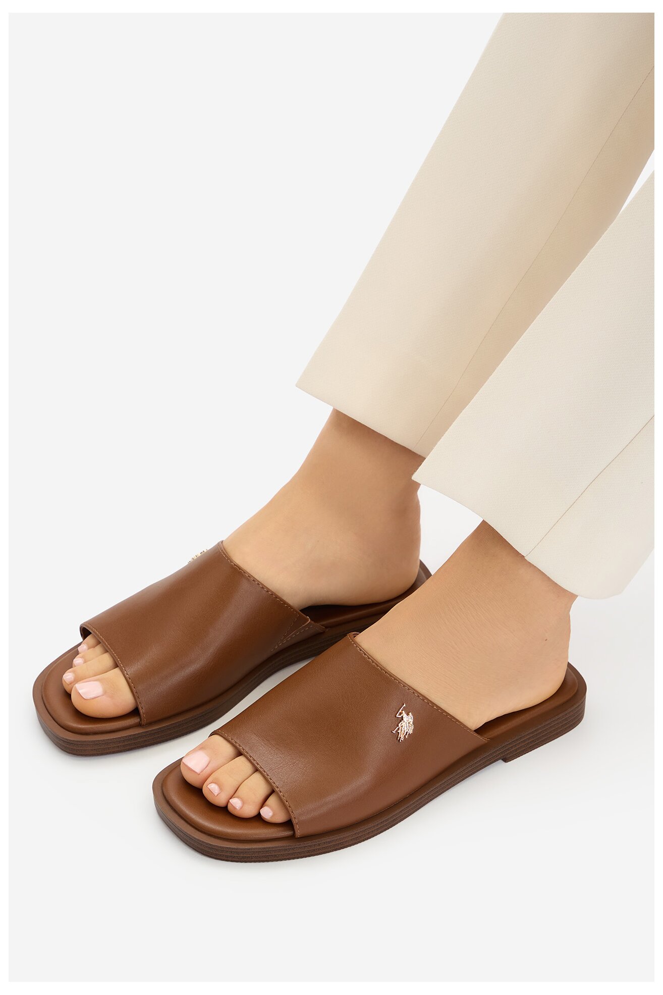 Klapki U.S. POLO ASSN. EO-MARINA003W/6Y1 Camel