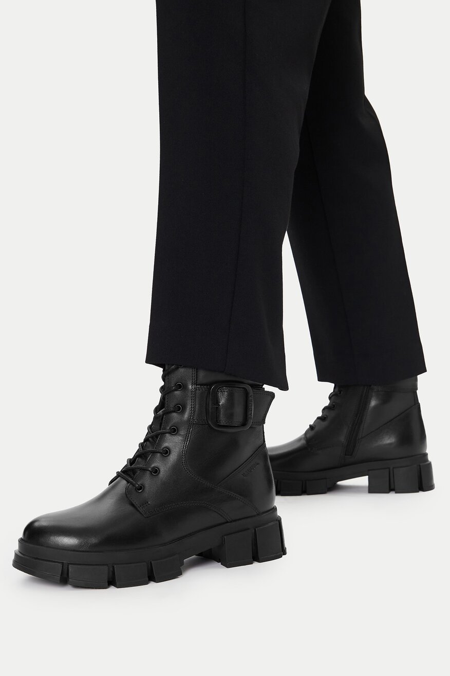 Badura - Skórzane trzewiki z suwakiem - 5906751355619