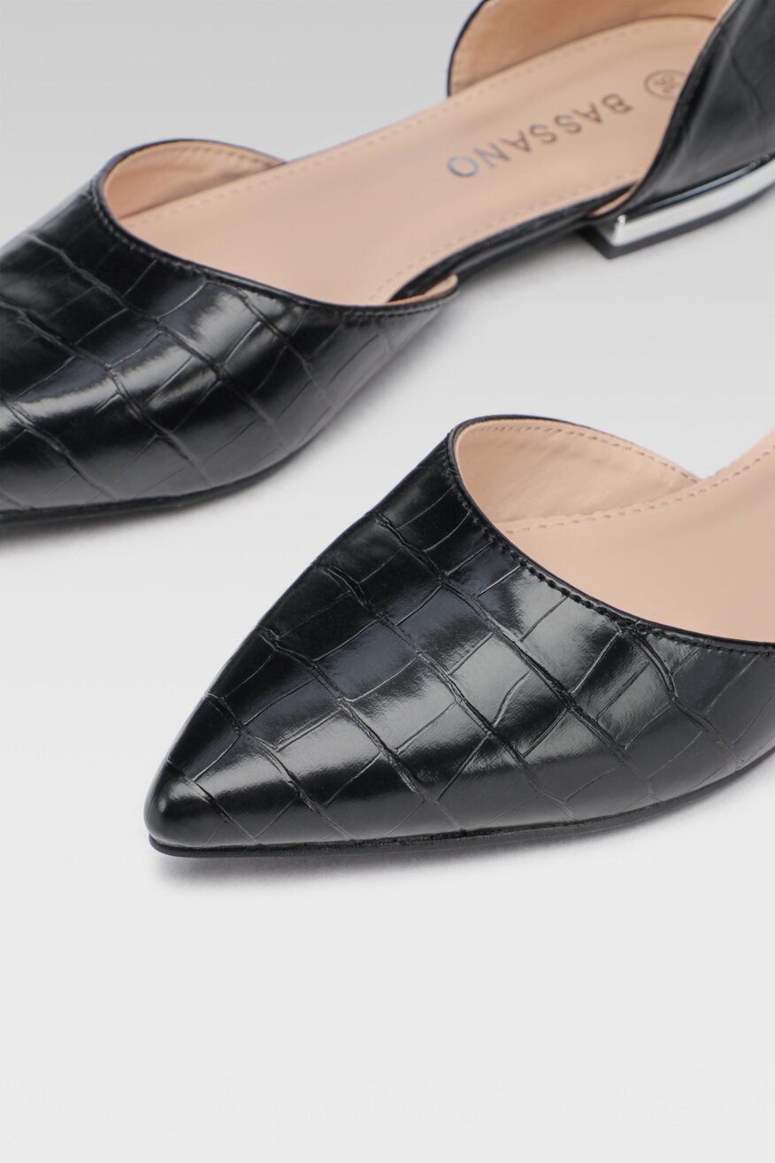 
                Bassano - Baleriny z wycięciami czarne - 5903698345529