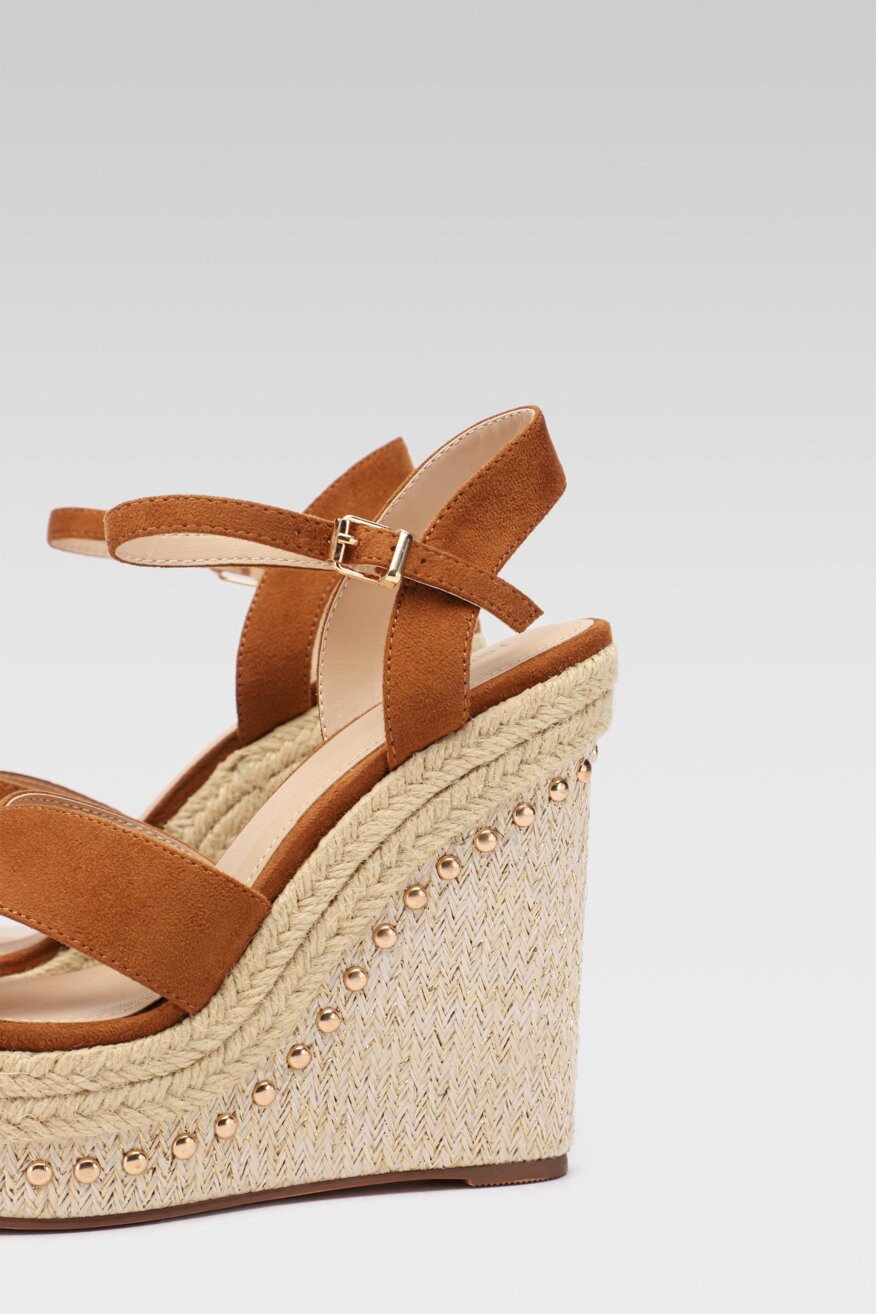 DeeZee - Sandały na koturnie z platformą boho - 5903698557397