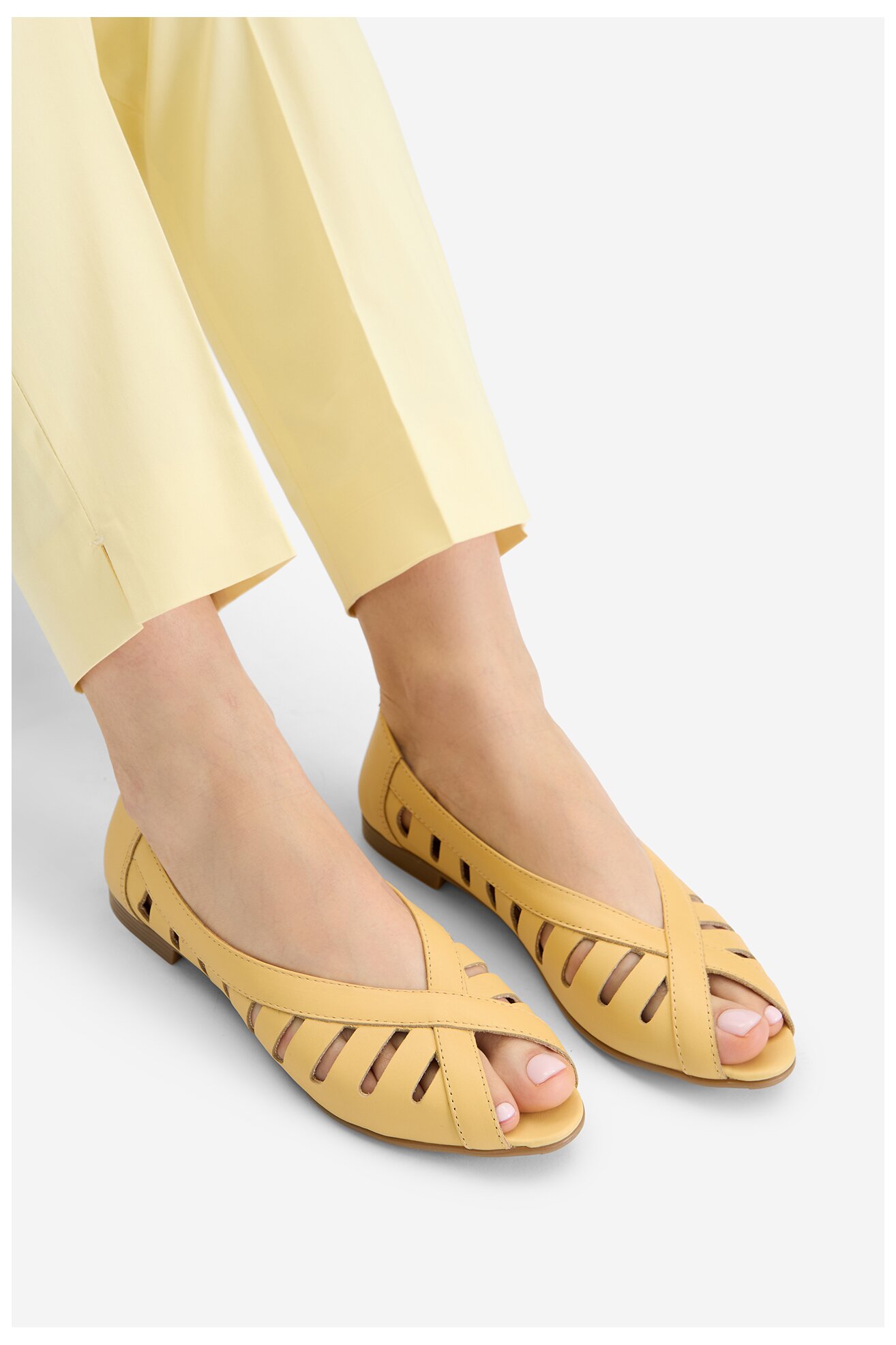 Baleriny Lasocki CEO-RST-ERICA-66 Żółty jasny