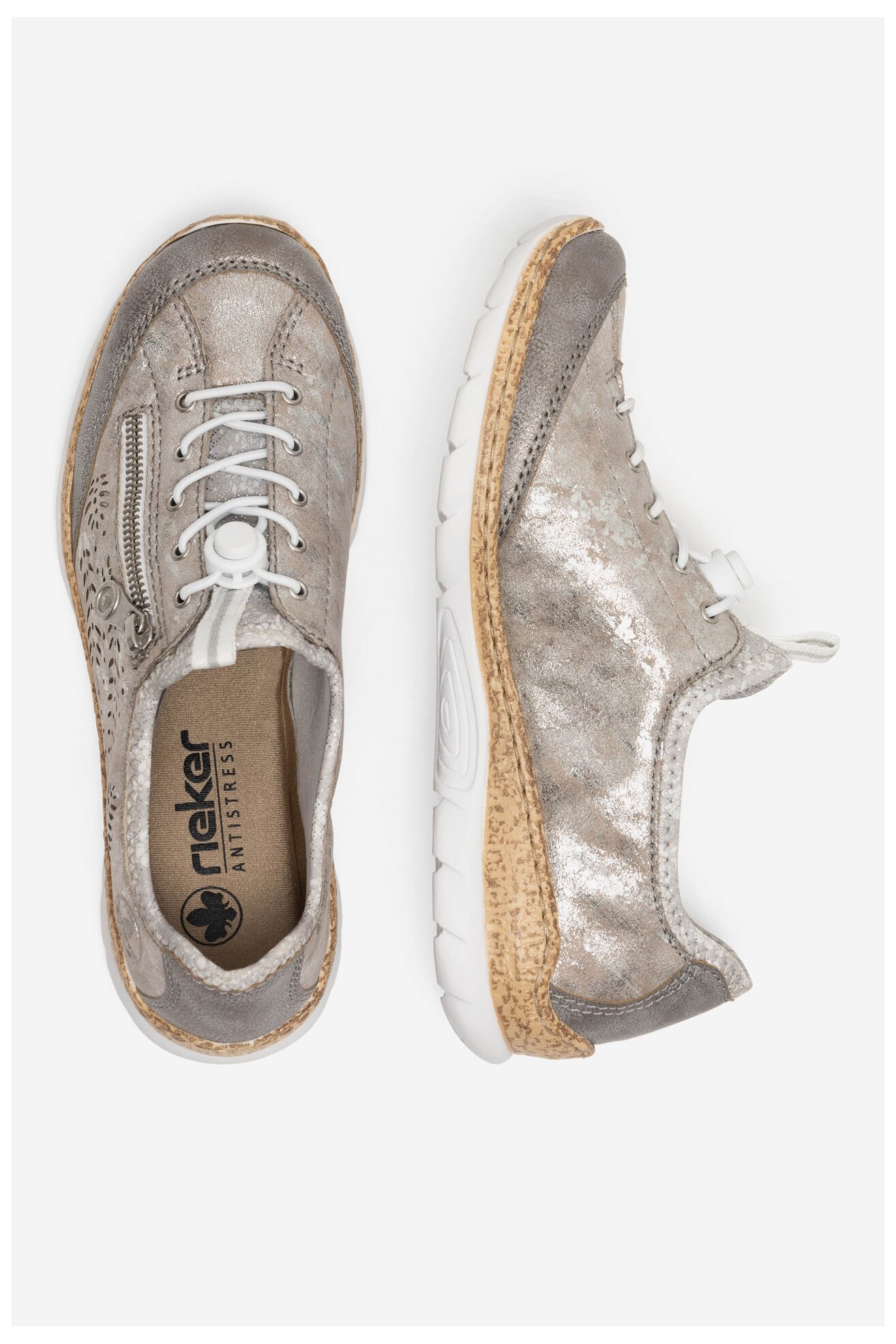 Półbuty Rieker N42K6-40 Szary