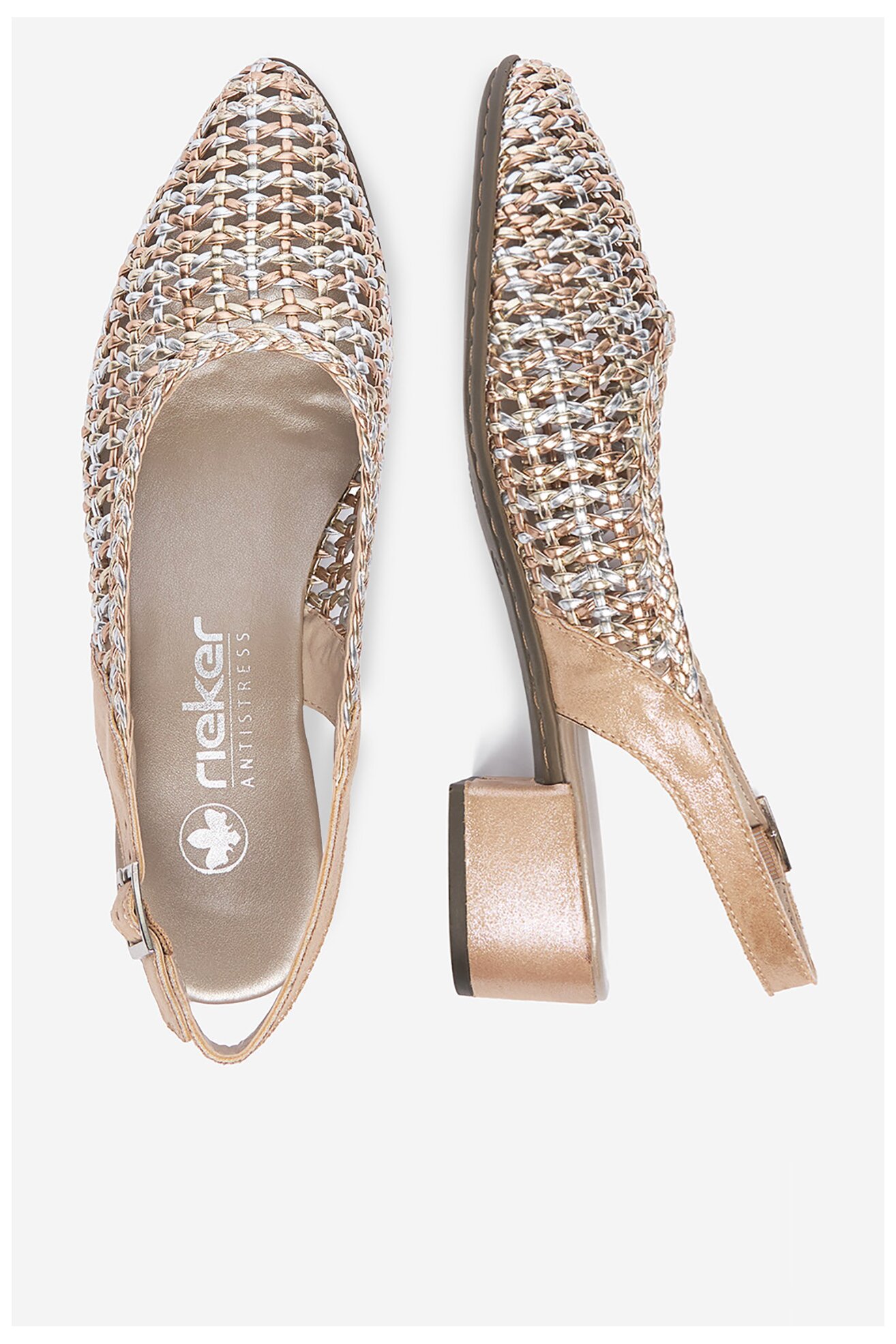 Czółenka Rieker CEO-47078-90 Złoty